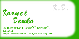 kornel demko business card